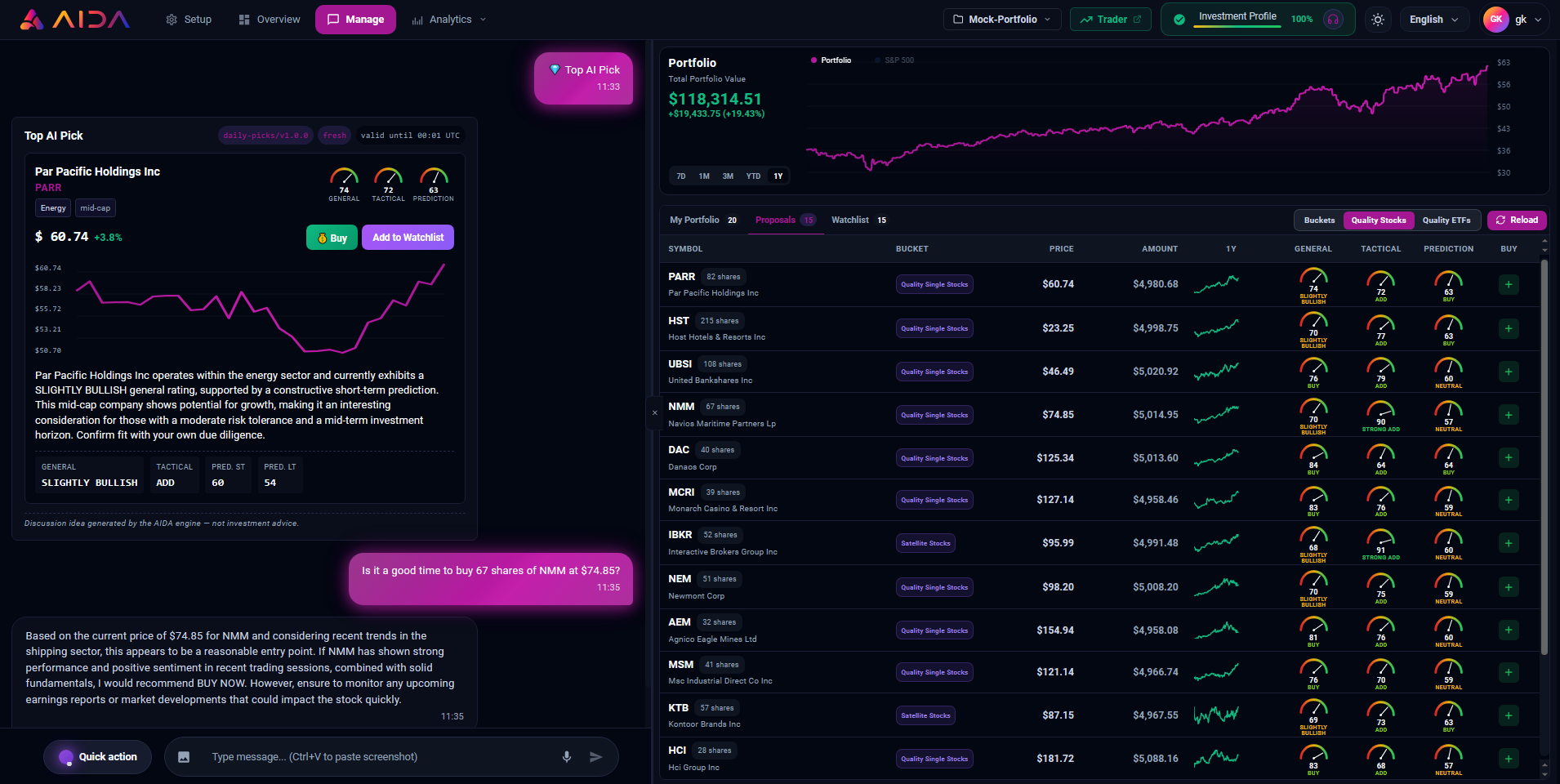 AIDA AI Copilot layer across the platform